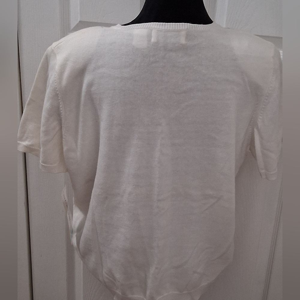 NWT Alfred Dunner Sweater With Beading & Embroidery.   Size L - Picture 4 of 10